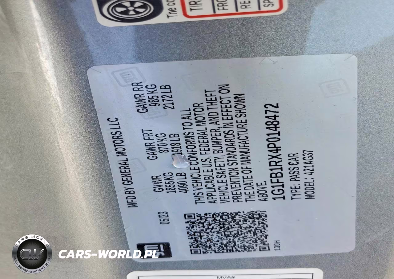 2023 Chevrolet Camaro Ls VIN:1G1FB1RX4P0148472 - 12