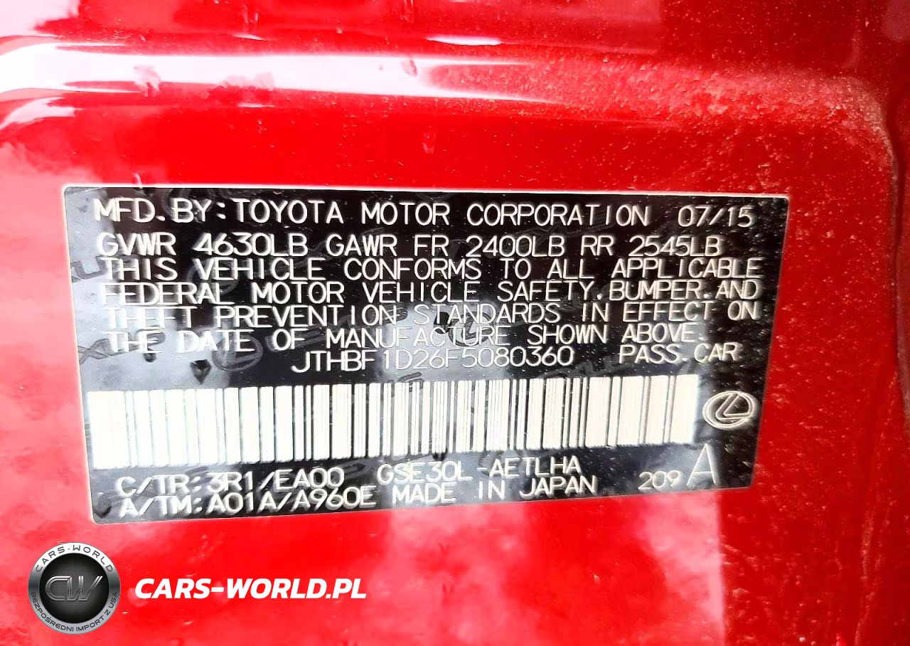 2015 Lexus Is 250 VIN:JTHBF1D26F5080360 - 13