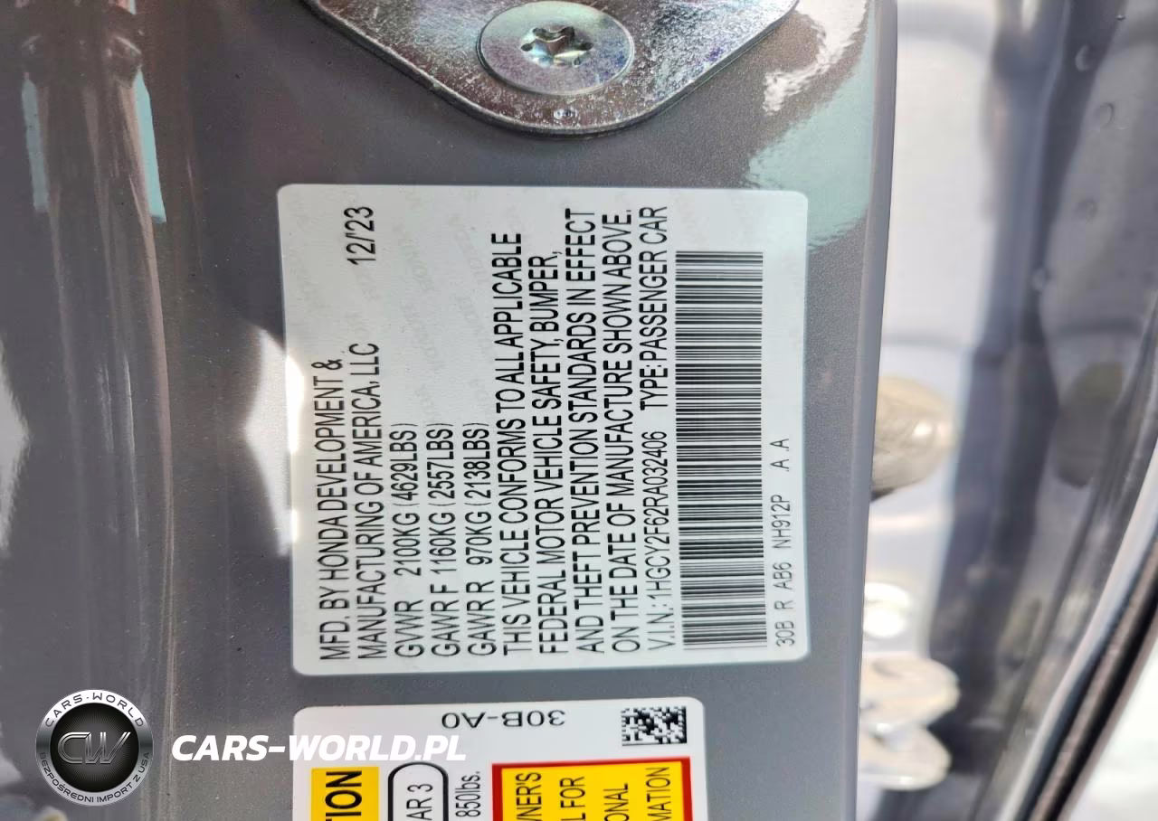 2024 Honda Accord Hybrid Exl VIN:1HGCY2F62RA032406 - 12