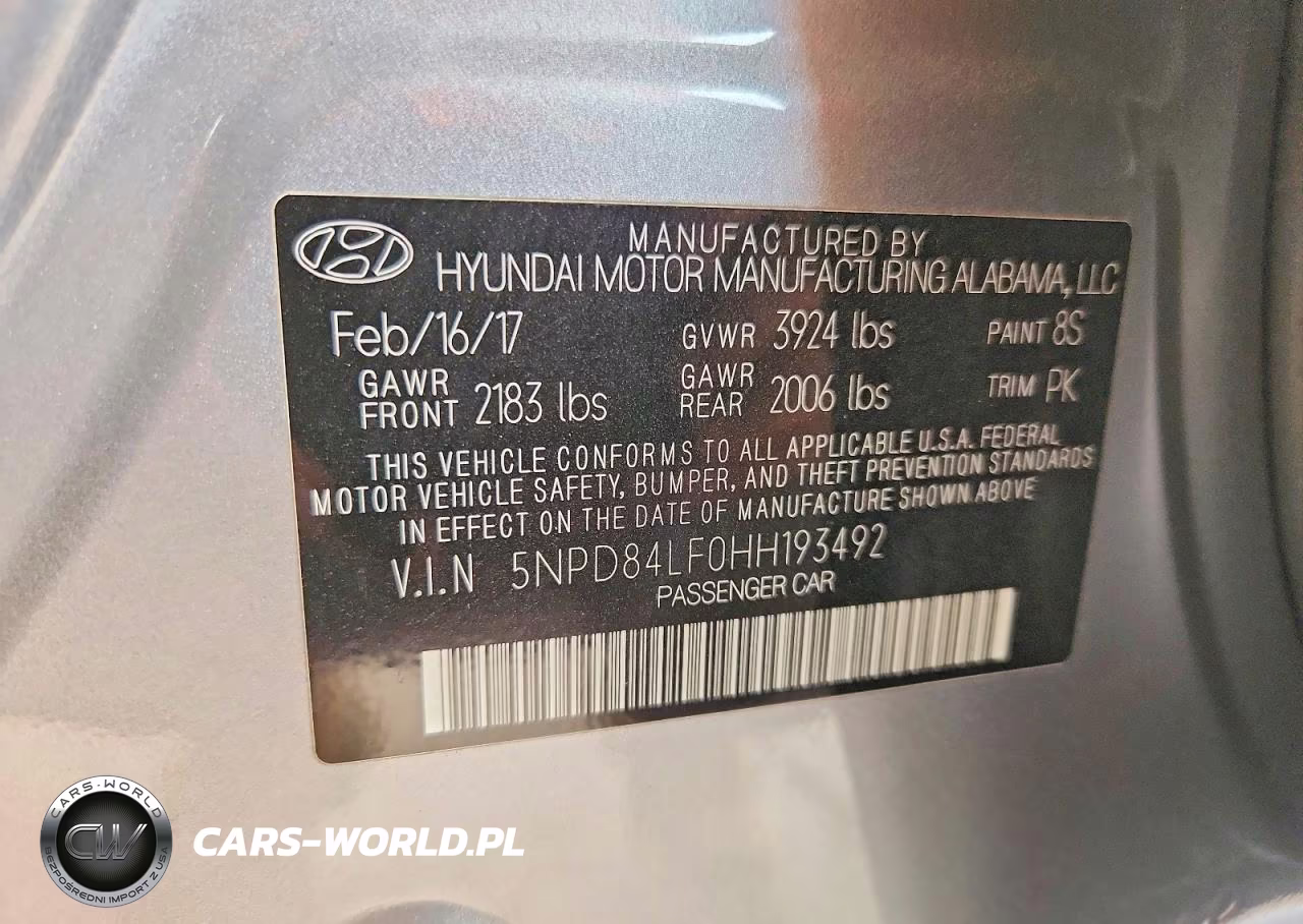 2017 Hyundai Elantra Se VIN:5NPD84LF0HH193492 - 12