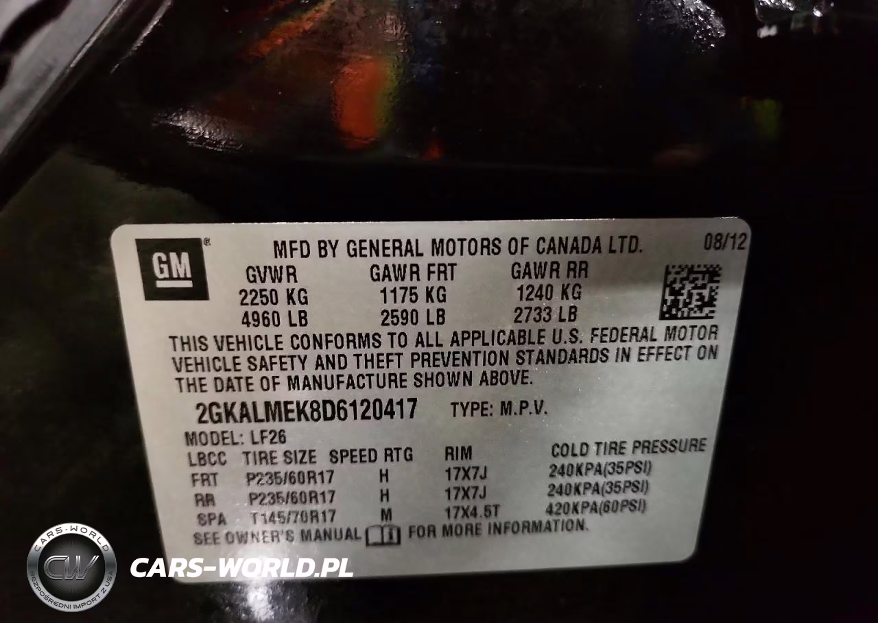 2013 GMC Terrain Sle VIN:2GKALMEK8D6120417 - 13