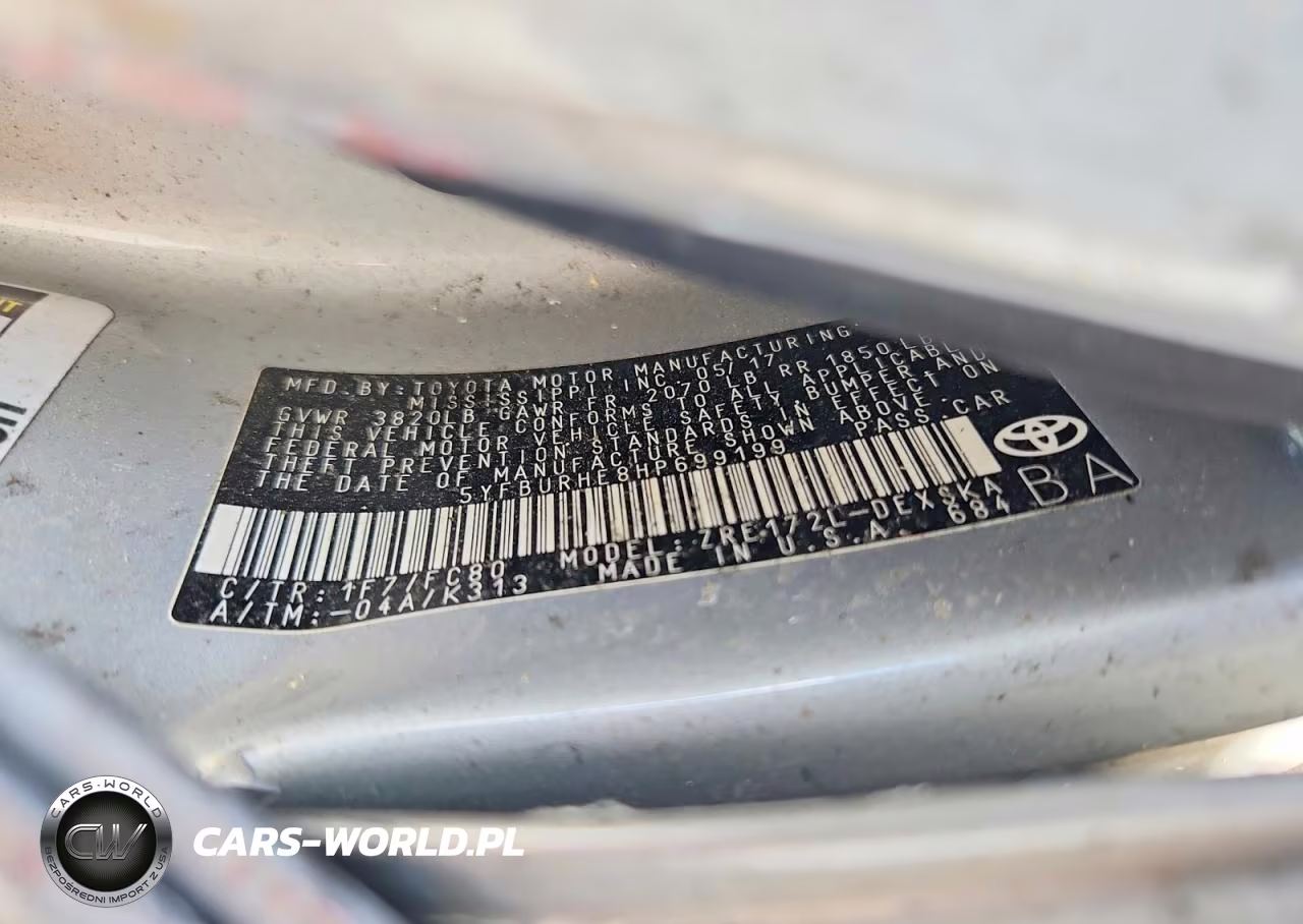 2017 Toyota Corolla Se VIN:5YFBURHE8HP699199 - 12