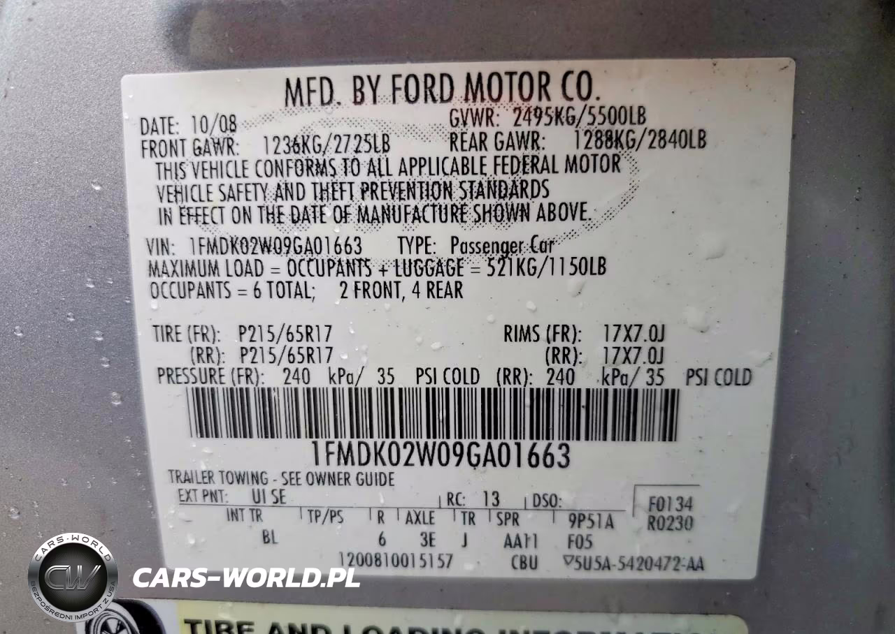 2009 Ford Taurus X Sel VIN:1FMDK02W09GA01663 - 13