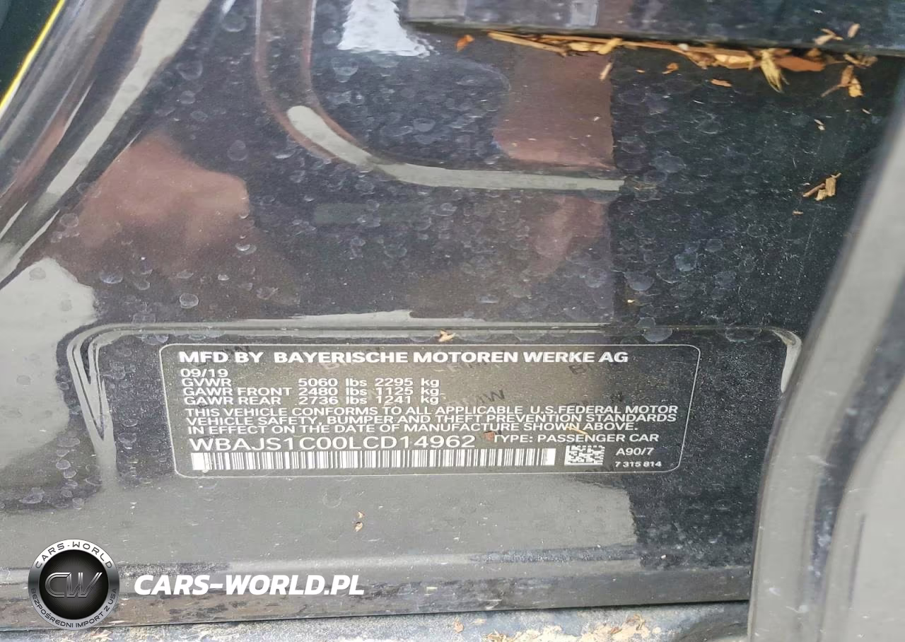 2020 BMW 540 I VIN:WBAJS1C00LCD14962 - 12