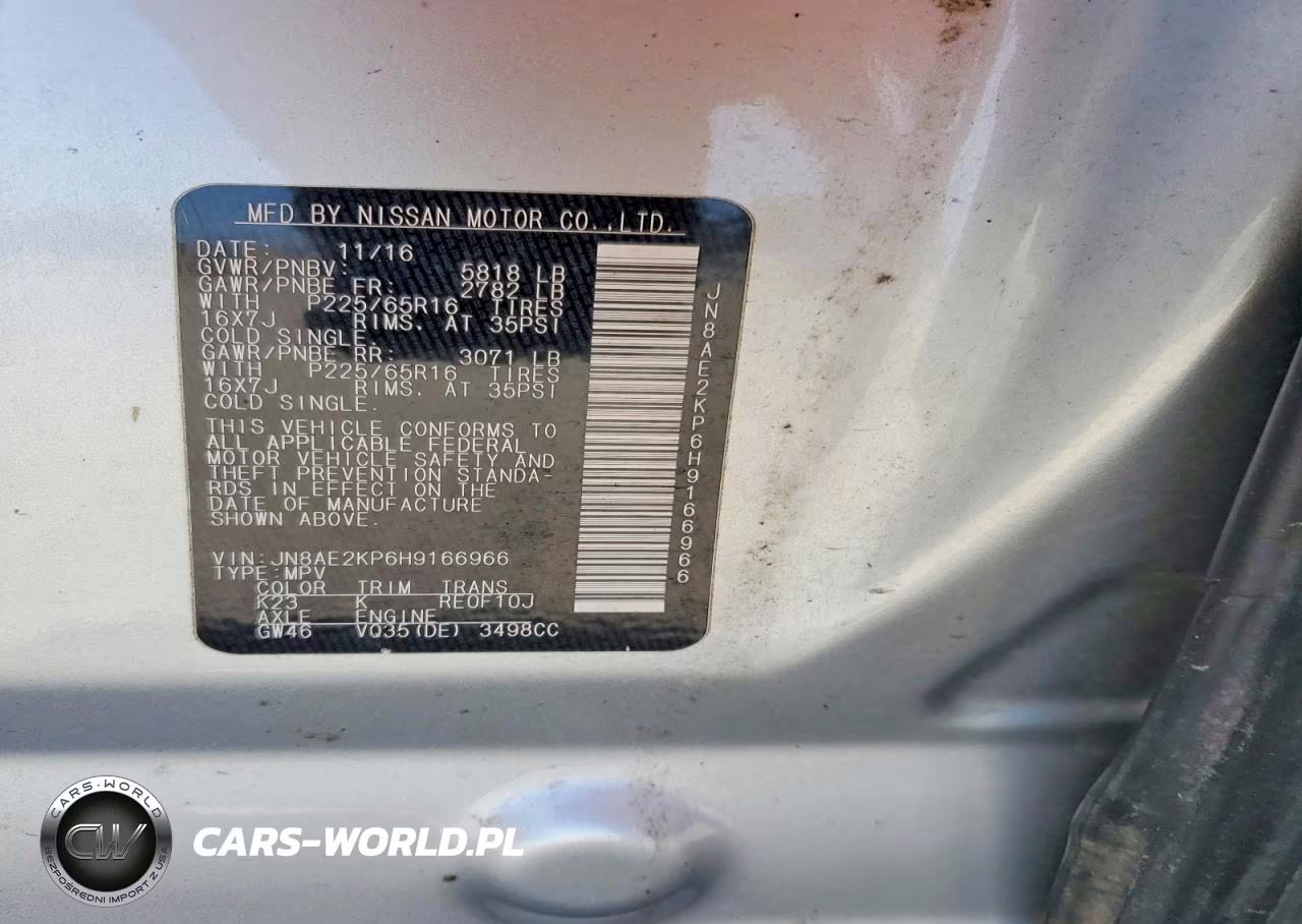 2017 Nissan Quest Sv VIN:JN8AE2KP6H9166966 - 13