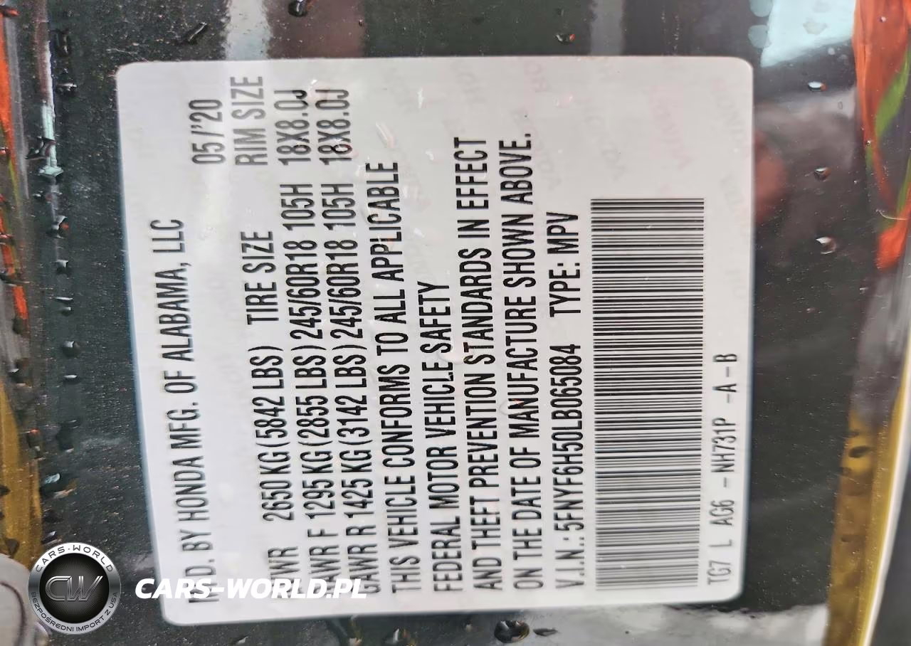 2020 Honda Pilot Exl VIN:5FNYF6H50LB065084 - 14