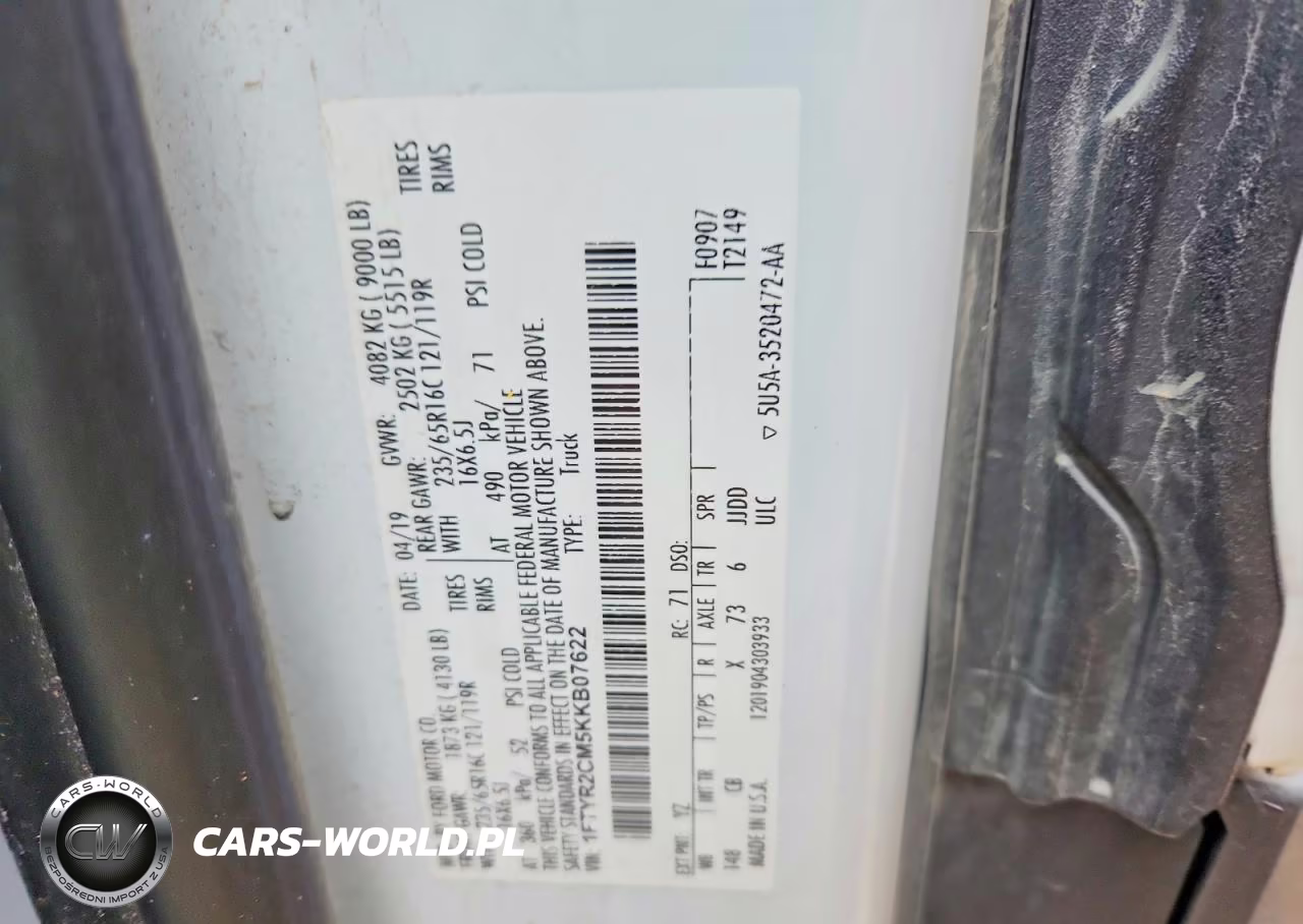 2019 Ford Transit 250 Delivery Van VIN:1FTYR2CM5KKB07622 - 13