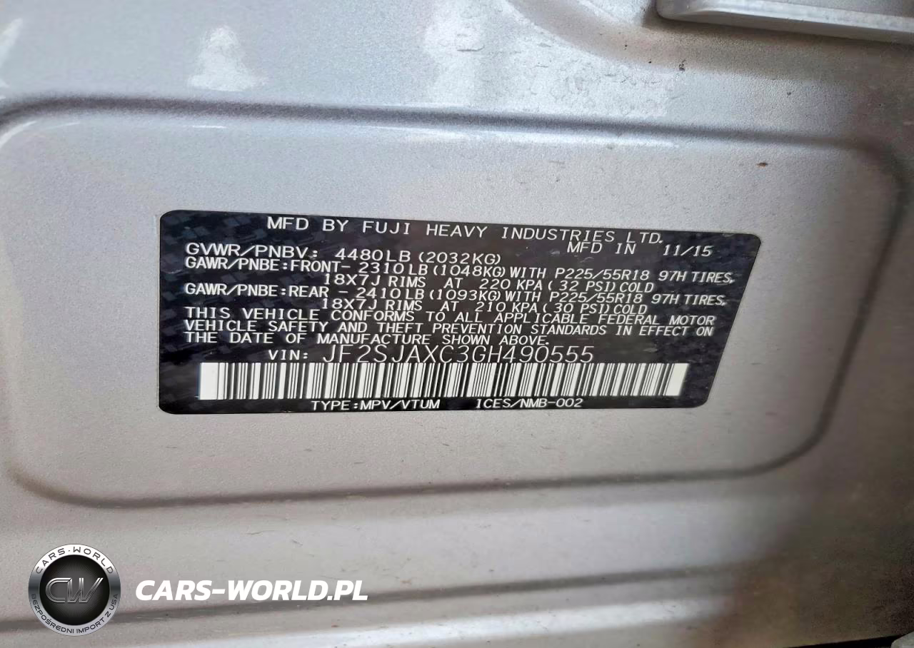 2016 Subaru Forester 2.5I Touring VIN:JF2SJAXC3GH490555 - 14