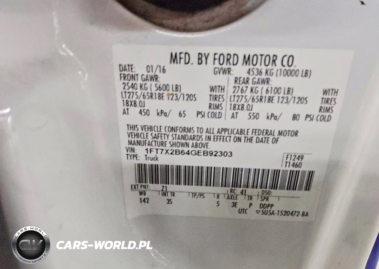 2016 Ford F250 Super Duty VIN:1FT7X2B64GEB92303 - 12