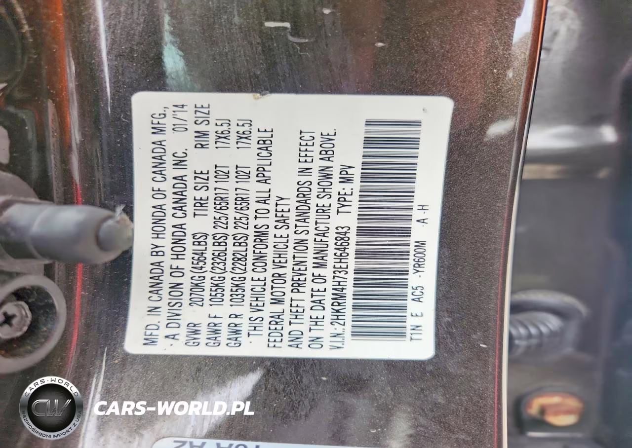2014 Honda Cr-V Exl VIN:2HKRM4H73EH646843 - 13