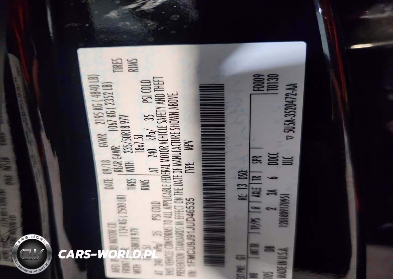 2018 Ford Escape Titanium VIN:1FMCU9J91JUD46535 - 14