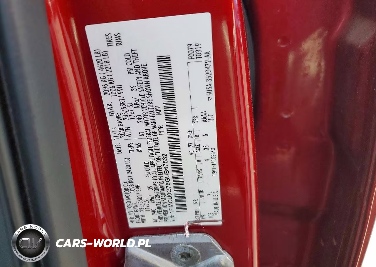 2016 Ford Escape Se VIN:1FMCU0G76GUB67532 - 14