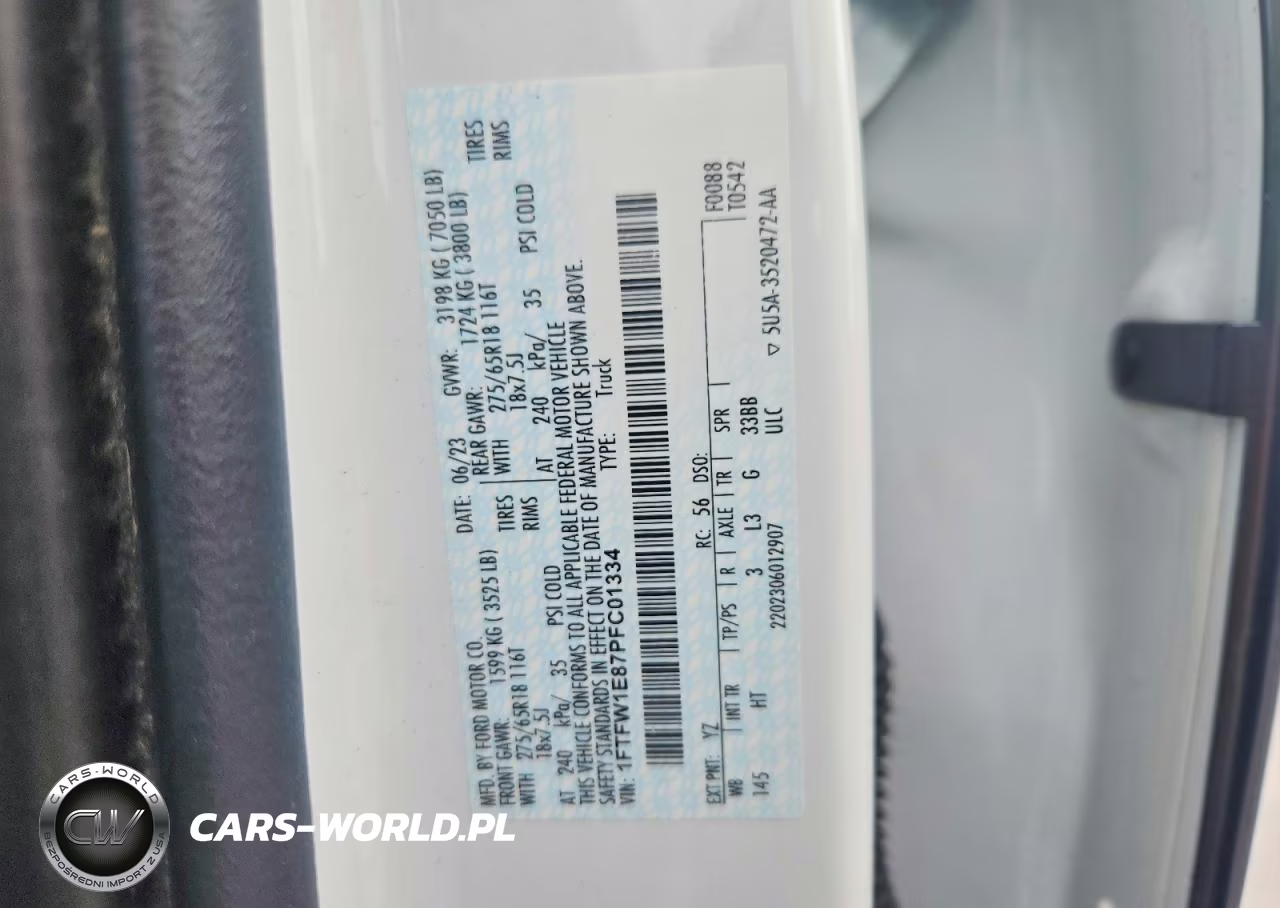 2023 Ford F150 Supercrew VIN:1FTFW1E87PFC01334 - 12
