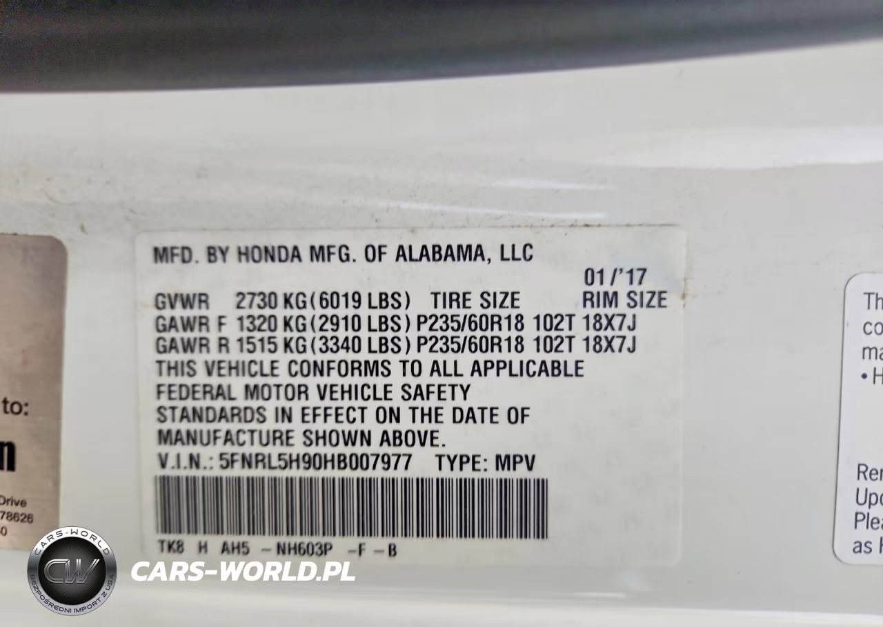 2017 Honda Odyssey Touring VIN:5FNRL5H90HB007977 - 14