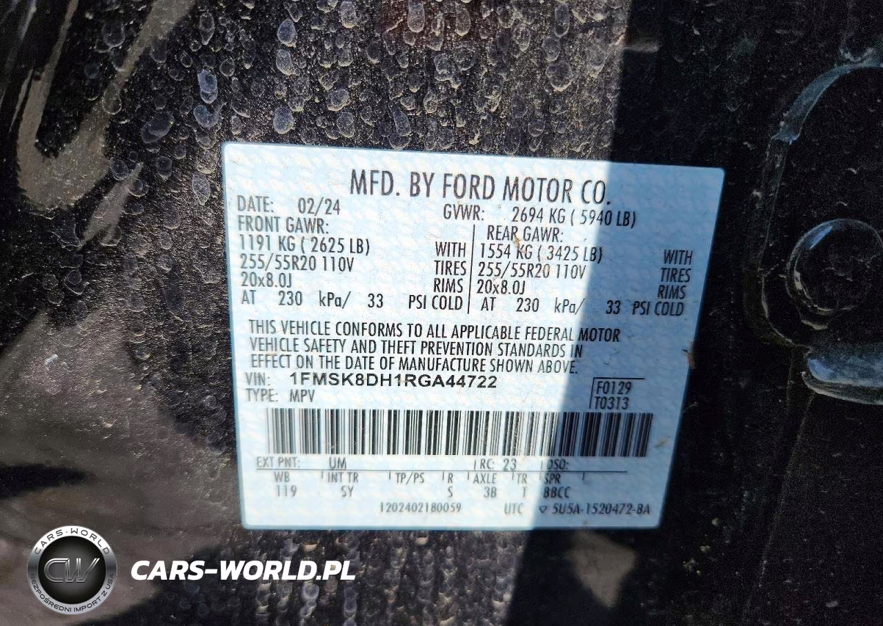 2024 Ford Explorer Xlt VIN:1FMSK8DH1RGA44722 - 13