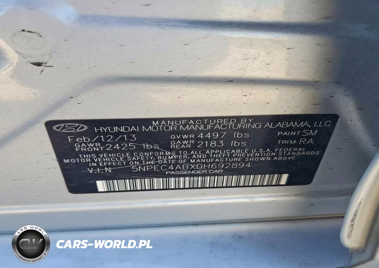 2013 Hyundai Sonata Limited 2.0T VIN:5NPEC4ABXDH692894 - 12
