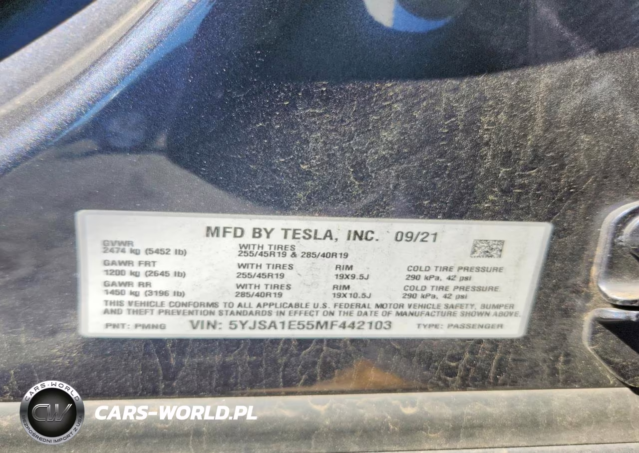 2021 Tesla Model S VIN:5YJSA1E55MF442103 - 12