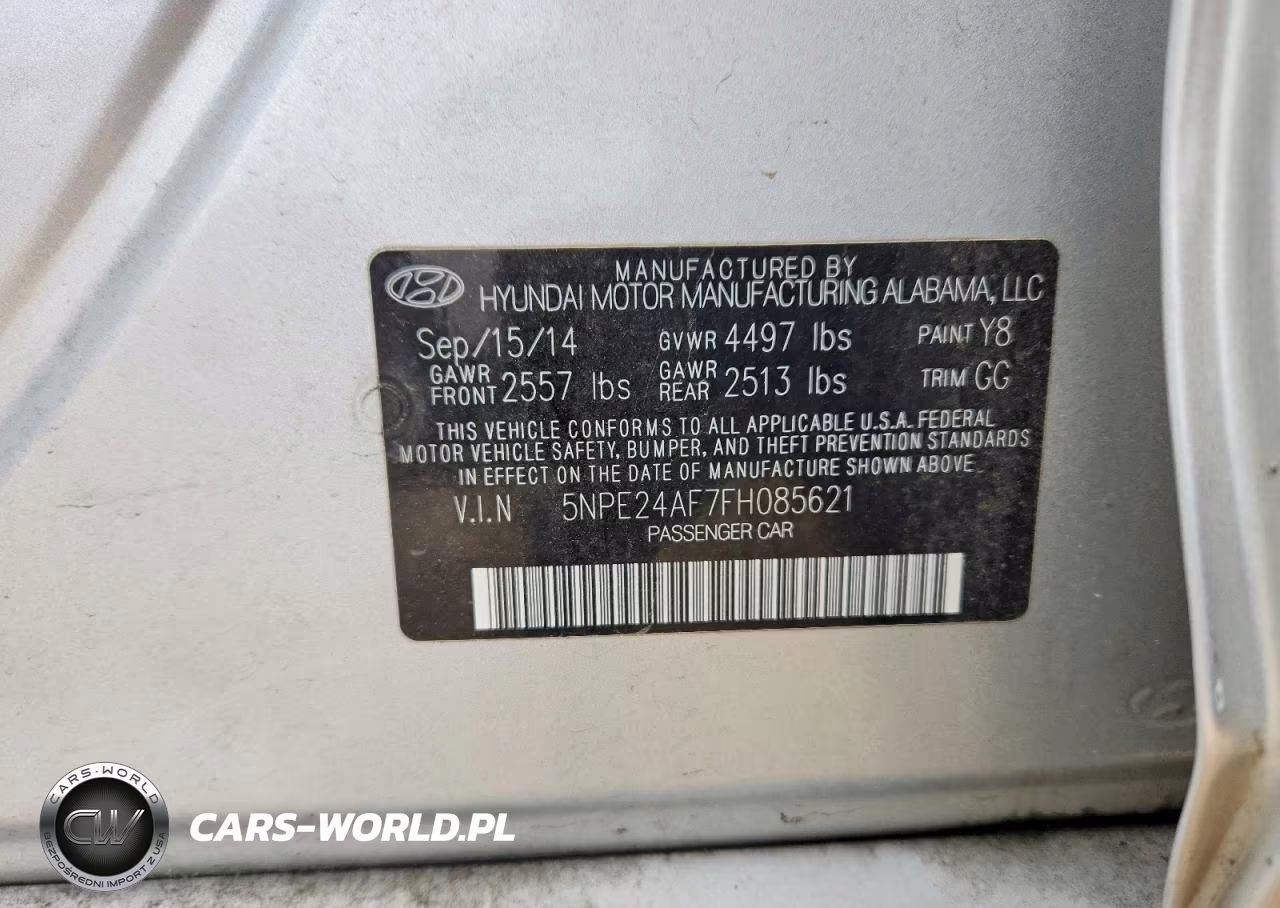 2015 Hyundai Sonata Se VIN:5NPE24AF7FH085621 - 12