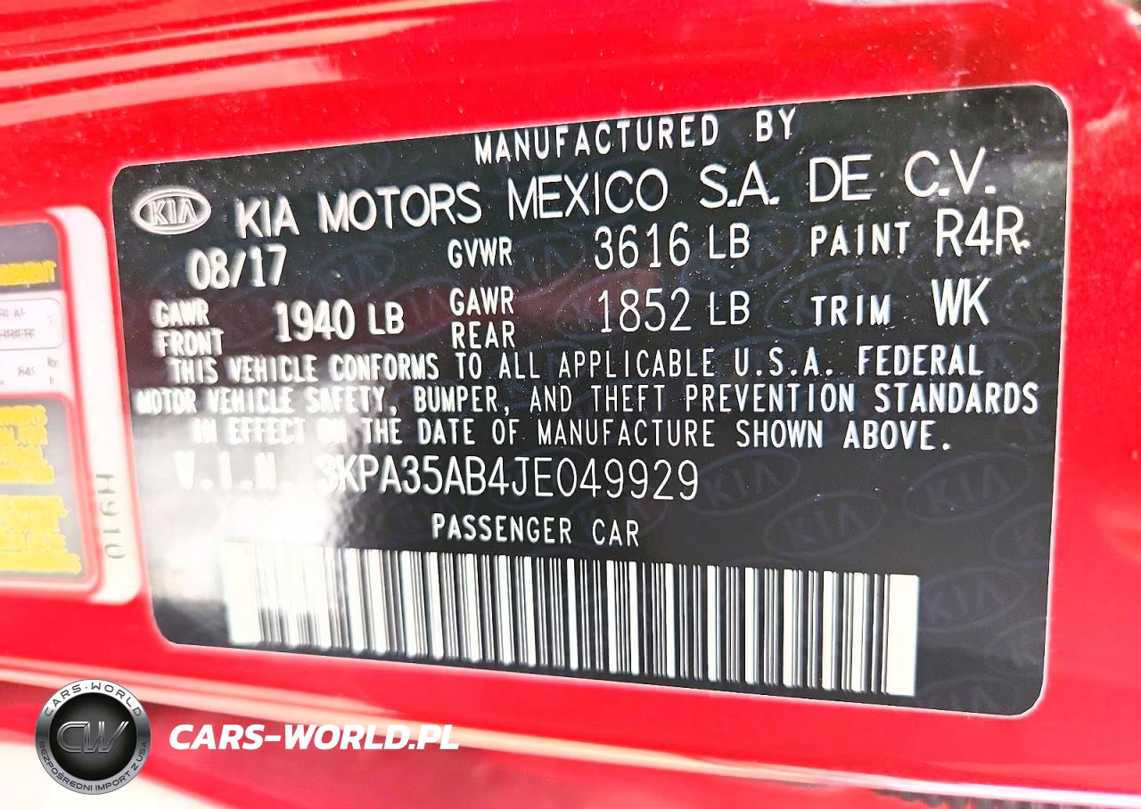 2018 Kia Rio Ex VIN:3KPA35AB4JE049929 - 13