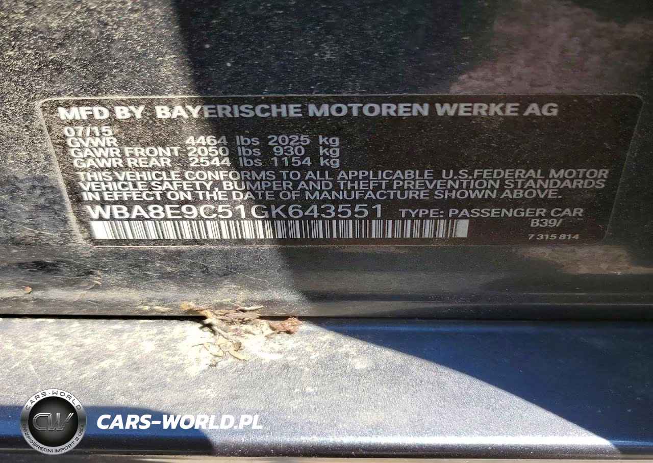 2016 BMW 328 I Sulev VIN:WBA8E9C51GK643551 - 12