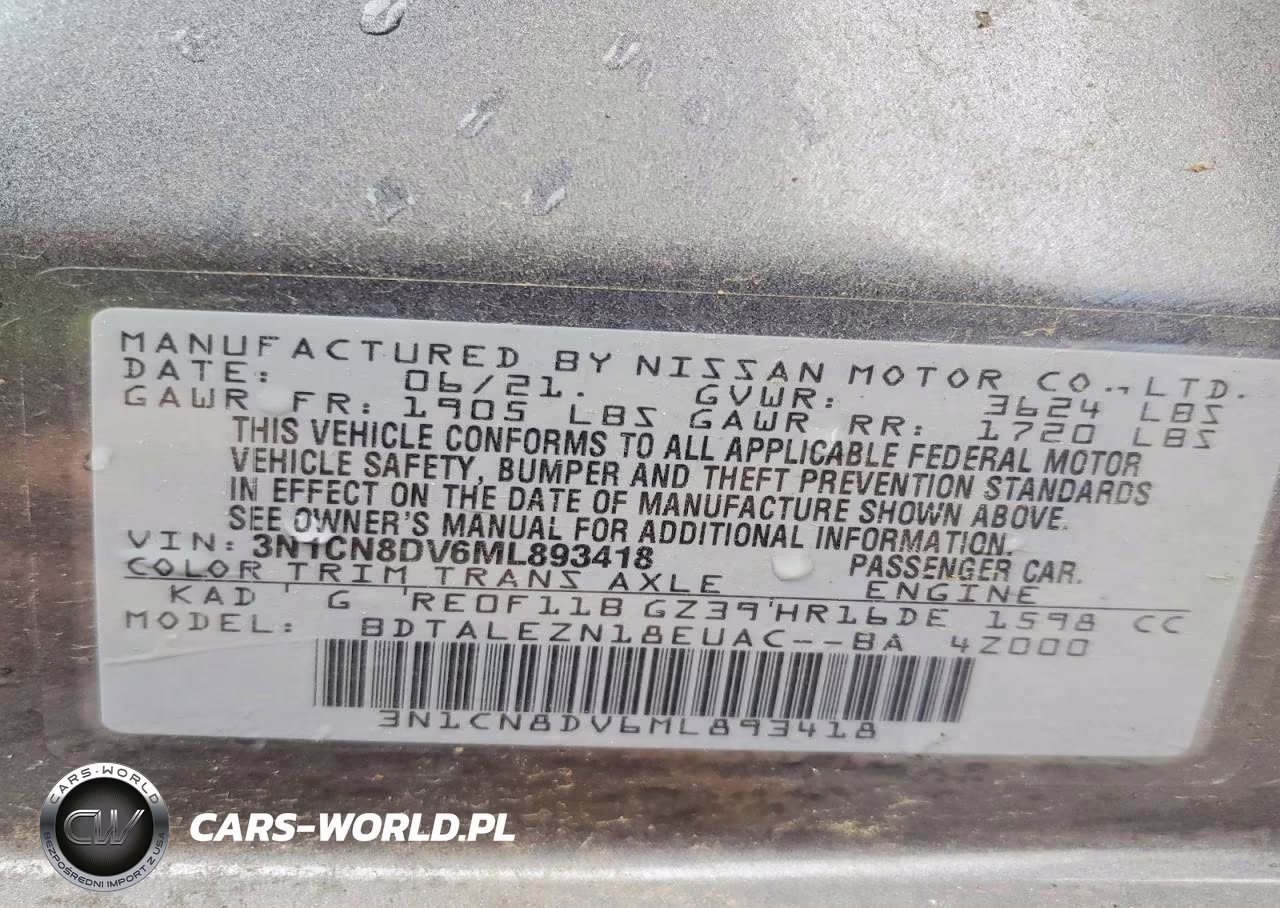 2021 Nissan Versa S VIN:3N1CN8DV6ML893418 - 12