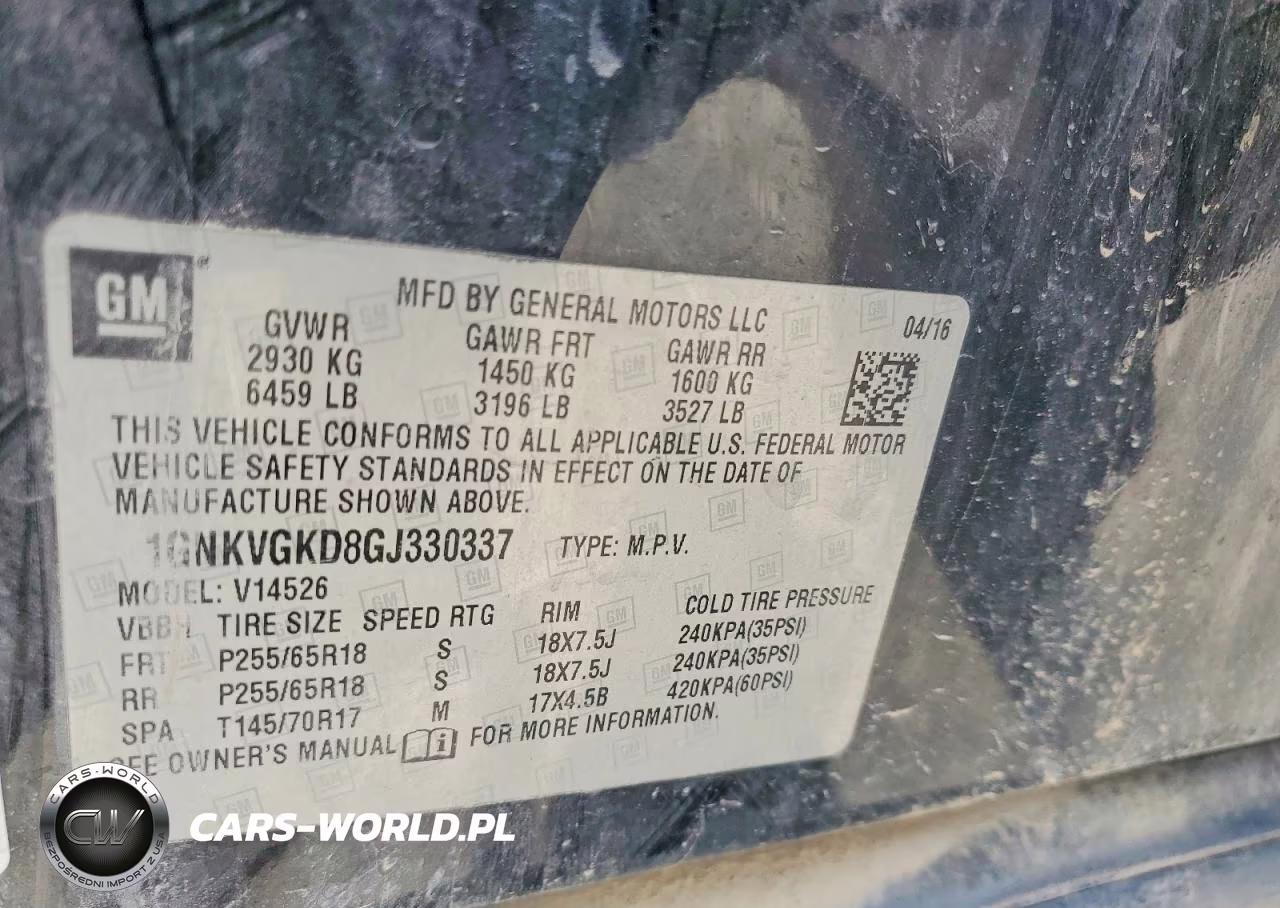 2016 Chevrolet Traverse VIN:1GNKVGKD8GJ330337 - 13