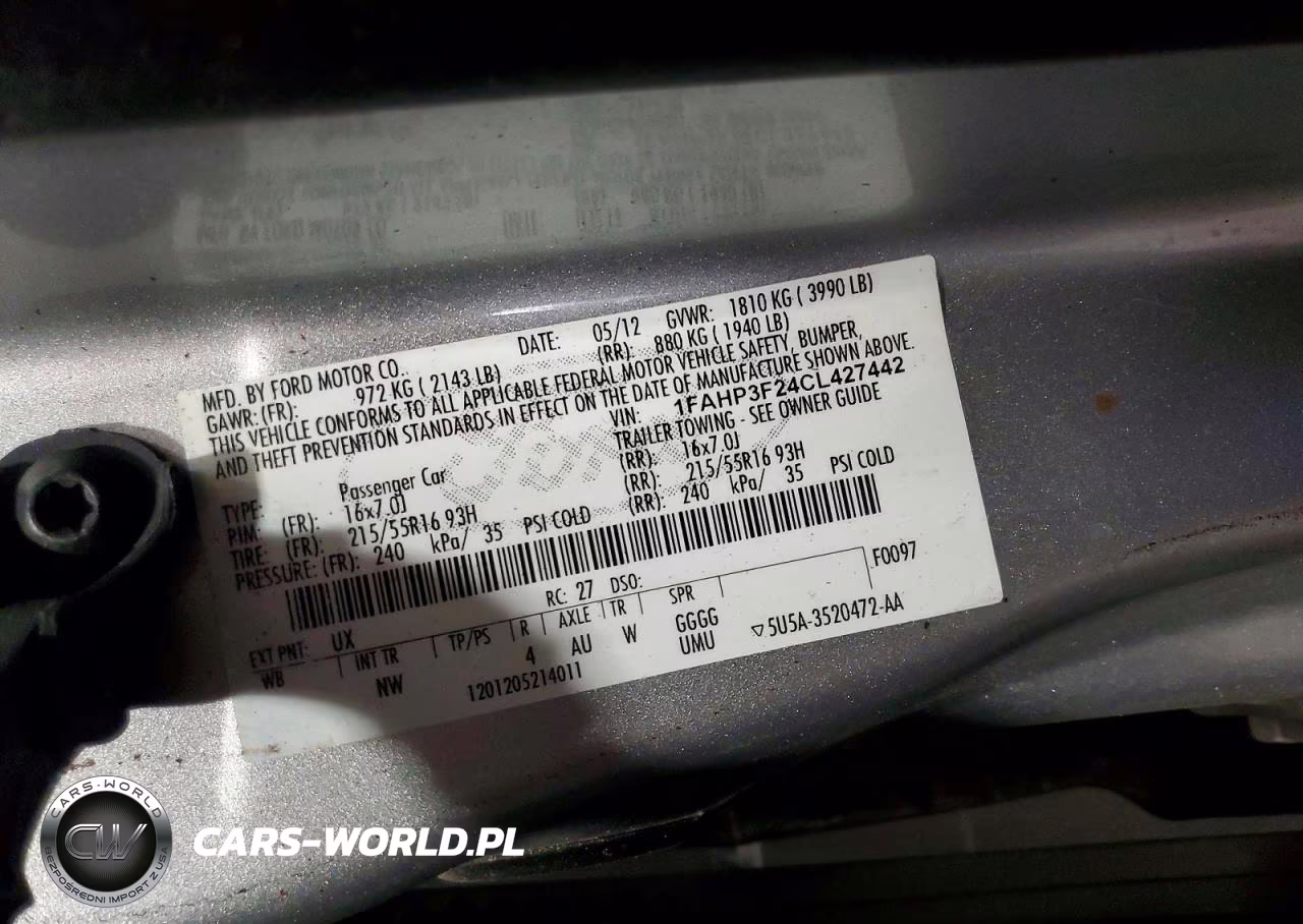2012 Ford Focus Se VIN:1FAHP3F24CL427442 - 12