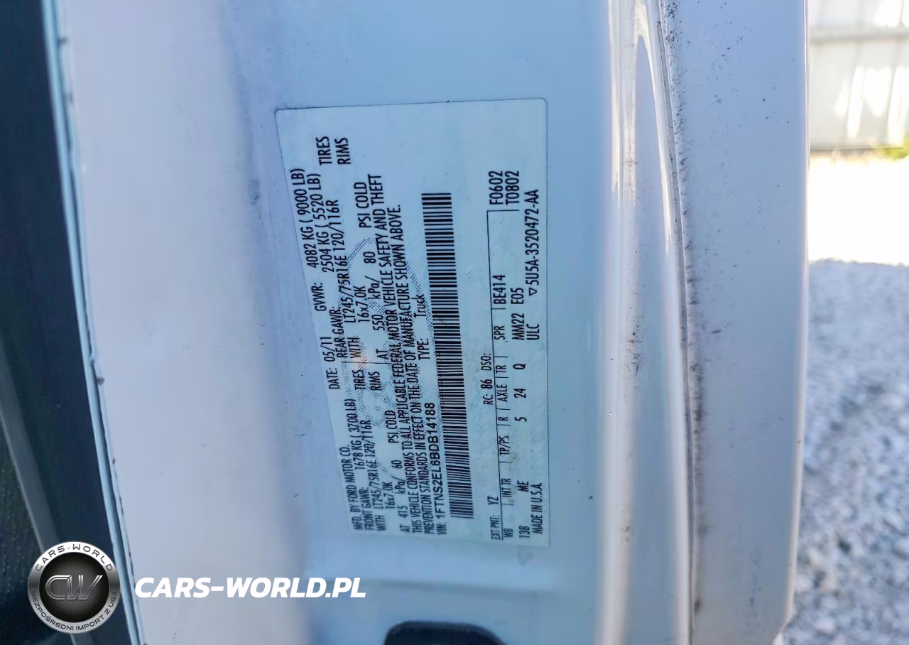 2011 Ford Econoline E250 Van VIN:1FTNS2EL6BDB14188 - 13