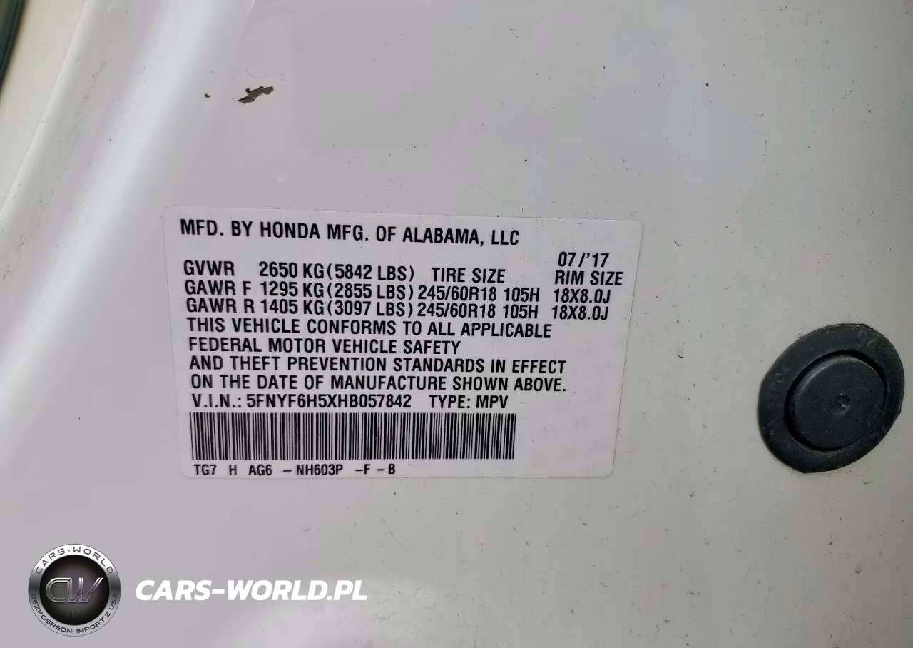 2017 Honda Pilot Exl VIN:5FNYF6H5XHB057842 - 13