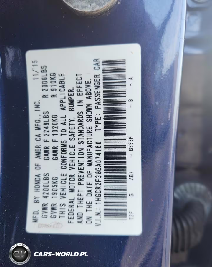 2016 Honda Accord Lx VIN:1HGCR2F38GA074160 - 12