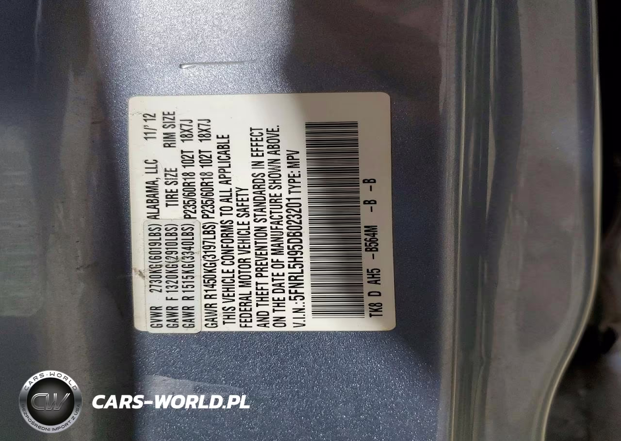 2013 Honda Odyssey Touring VIN:5FNRL5H95DB023201 - 13