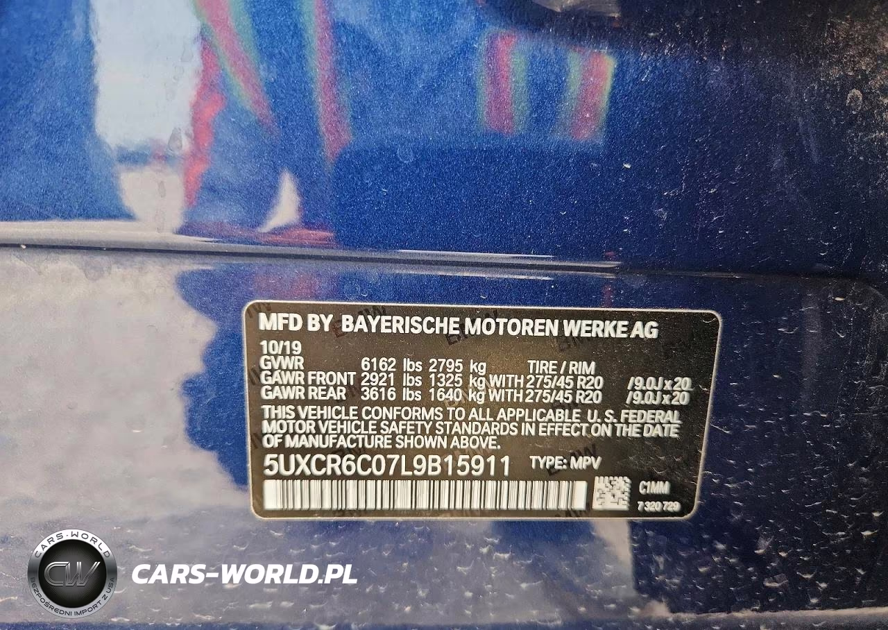 2020 BMW X5 xDrive40I VIN:5UXCR6C07L9B15911 - 13