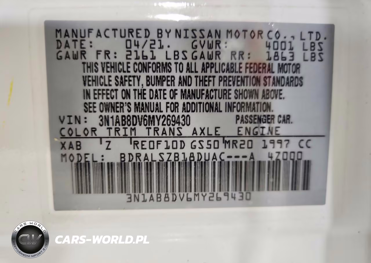 2021 Nissan Sentra Sr VIN:3N1AB8DV6MY269430 - 12