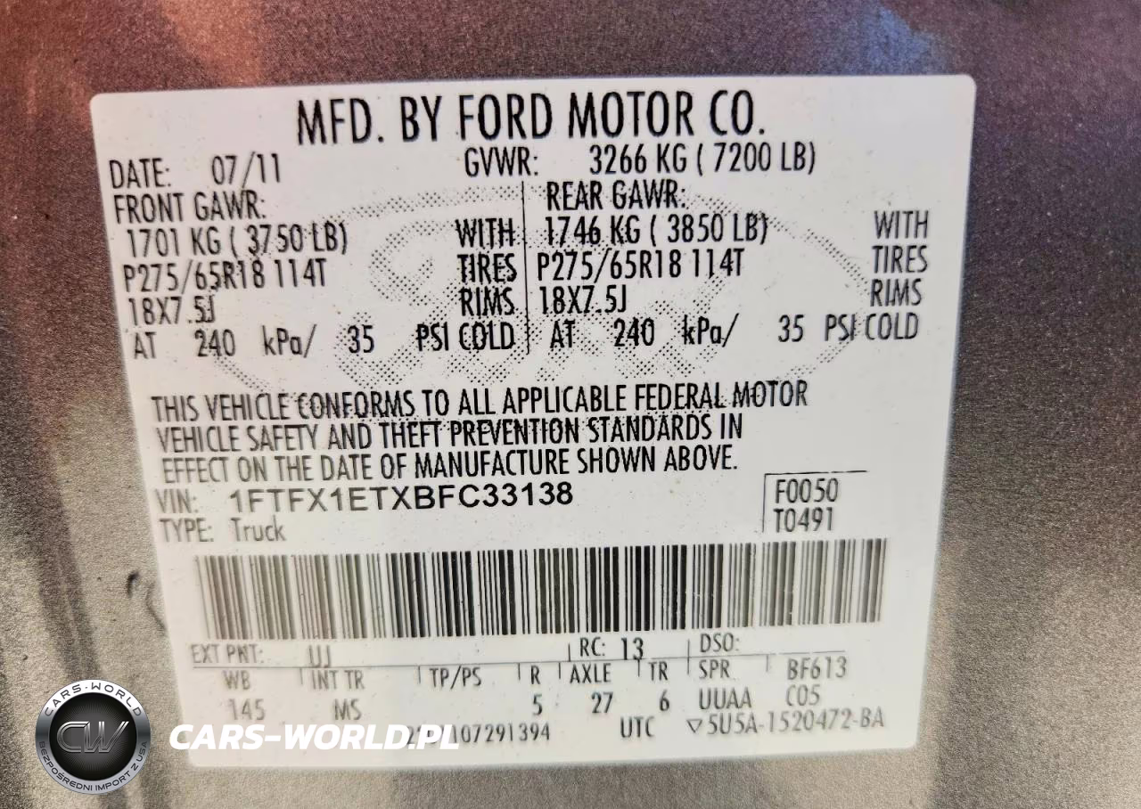 2011 Ford F150 Super Cab VIN:1FTFX1ETXBFC33138 - 12