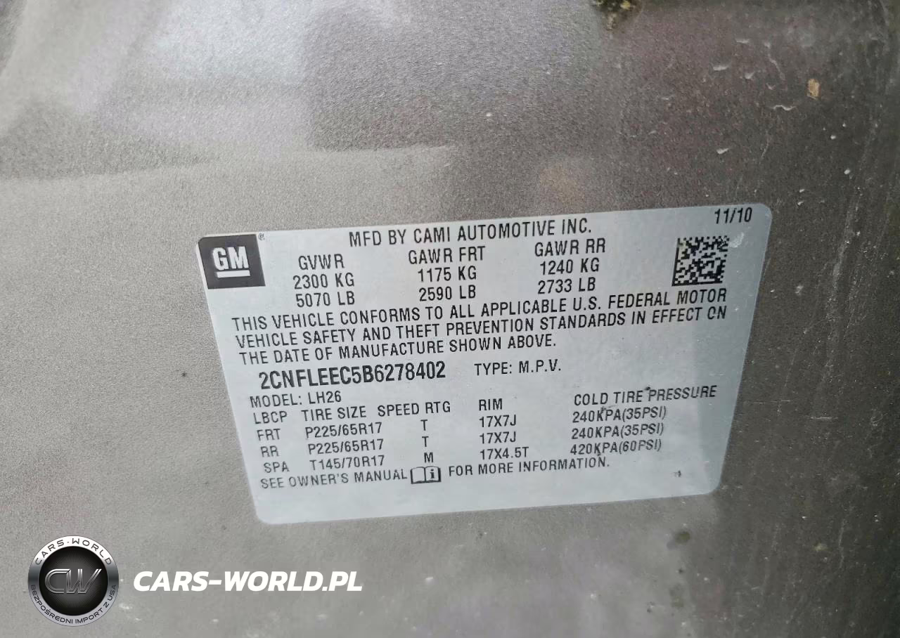 2011 Chevrolet Equinox Lt VIN:2CNFLEEC5B6278402 - 13