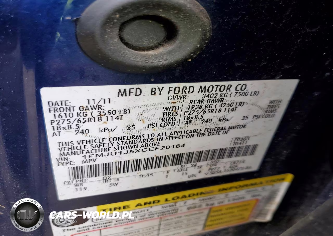 2012 Ford Expedition Xlt VIN:1FMJU1J5XCEF20184 - 13