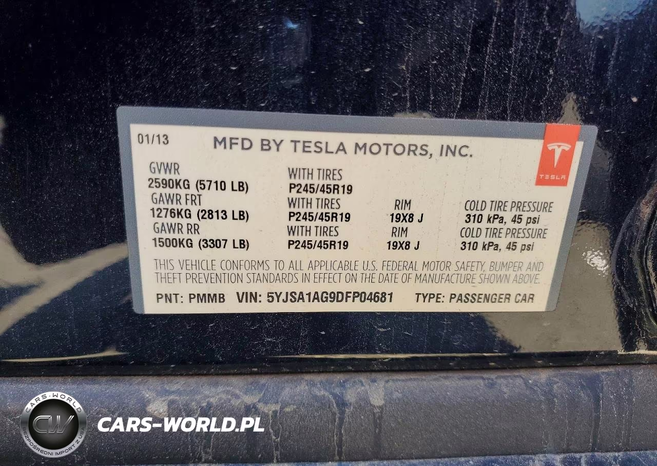 2013 Tesla Model S VIN:5YJSA1AG9DFP04681 - 12