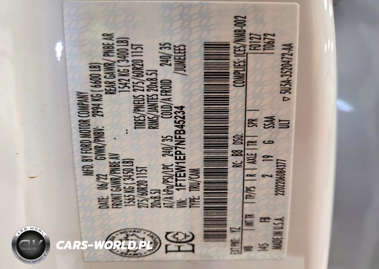 2022 Ford F150 Supercrew VIN:1FTEW1EP7NFB45234 - 13