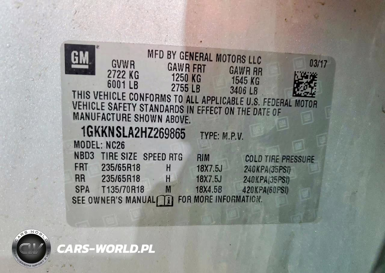 2017 GMC Acadia Sle VIN:1GKKNSLA2HZ269865 - 14