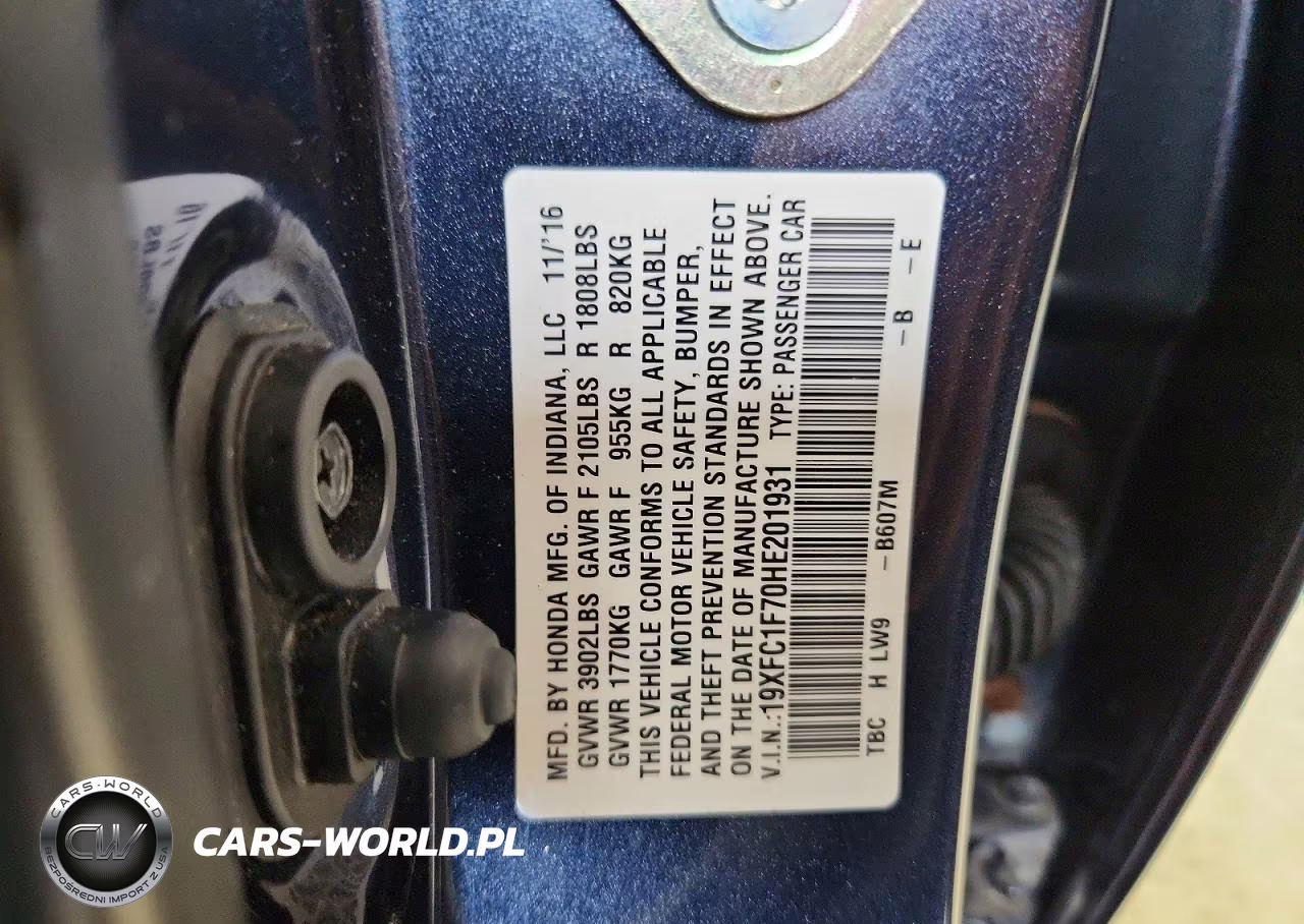 2017 Honda Civic VIN:19XFC1F70HE201931 - 12