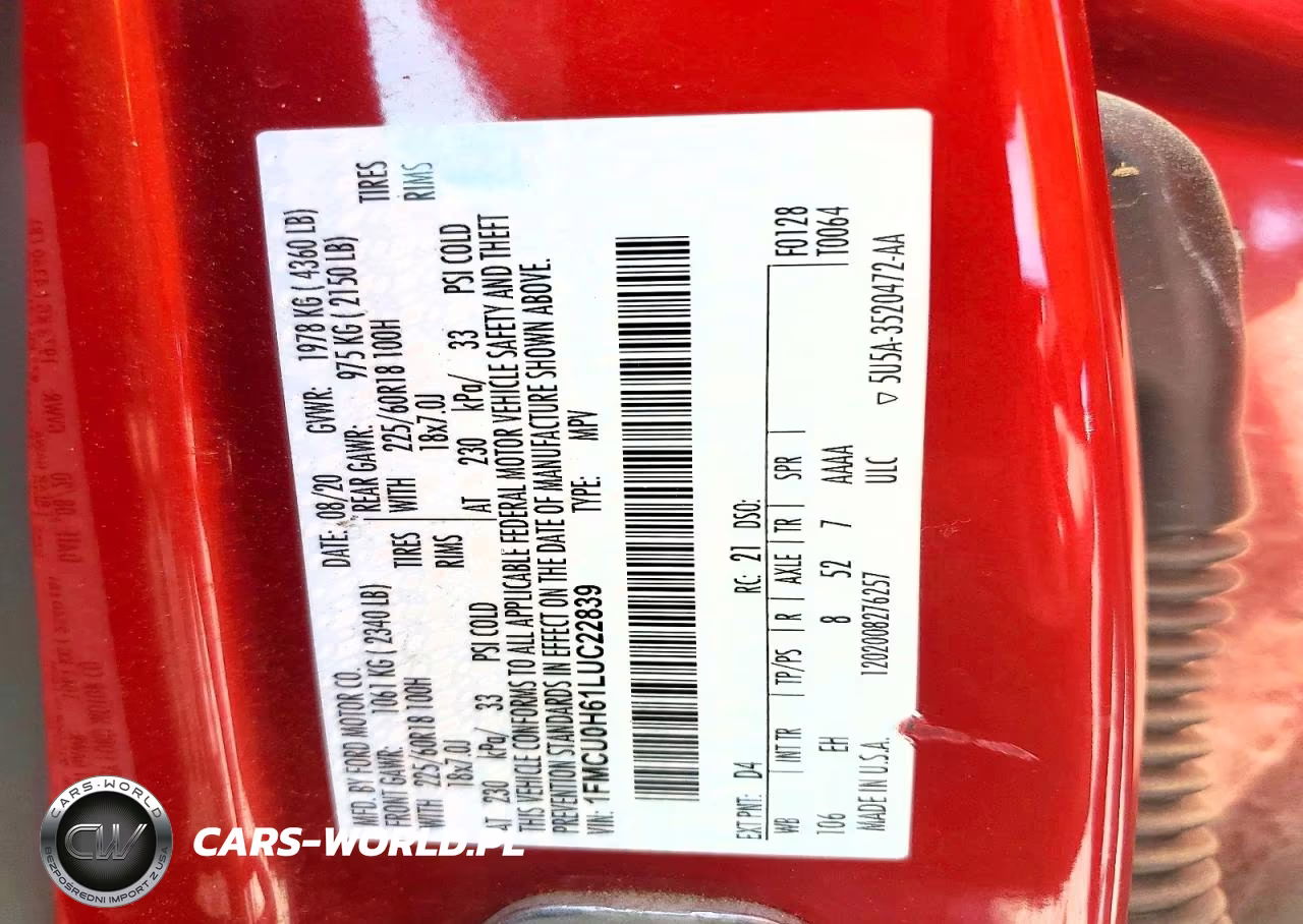 2020 Ford Escape Sel VIN:1FMCU0H61LUC22839 - 13