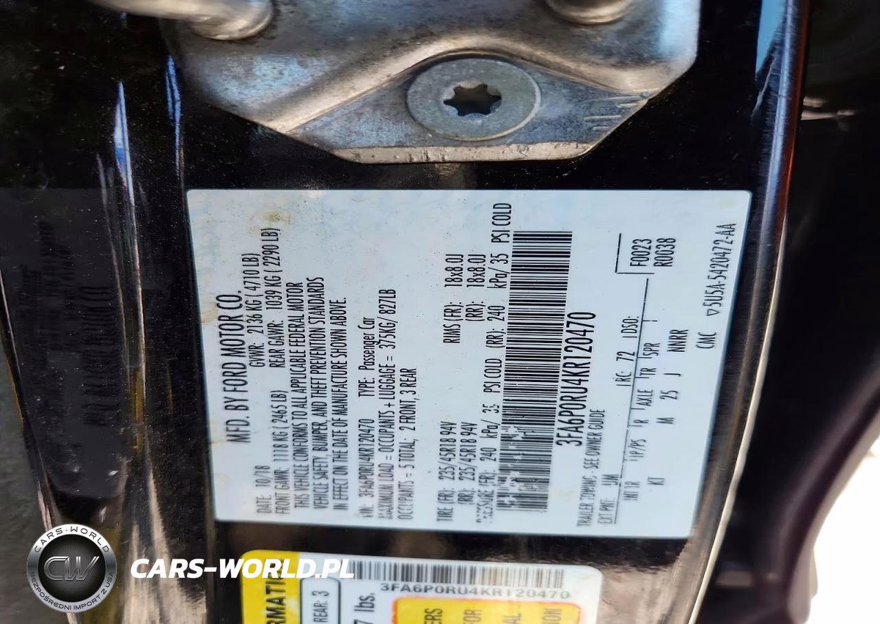 2019 Ford Fusion Titanium VIN:3FA6P0RU4KR120470 - 13