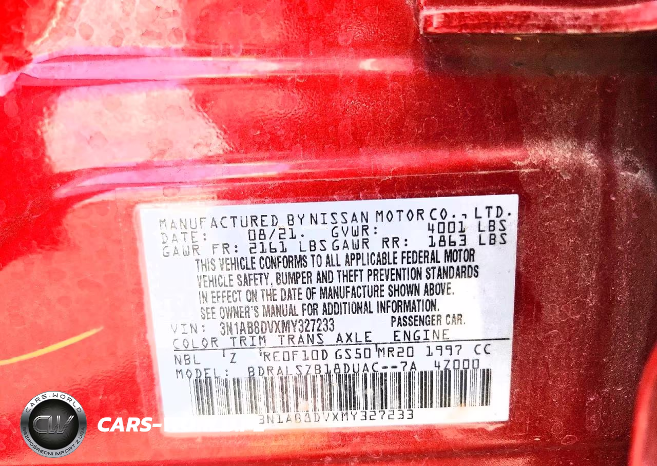 2021 Nissan Sentra Sr VIN:3N1AB8DVXMY327233 - 12
