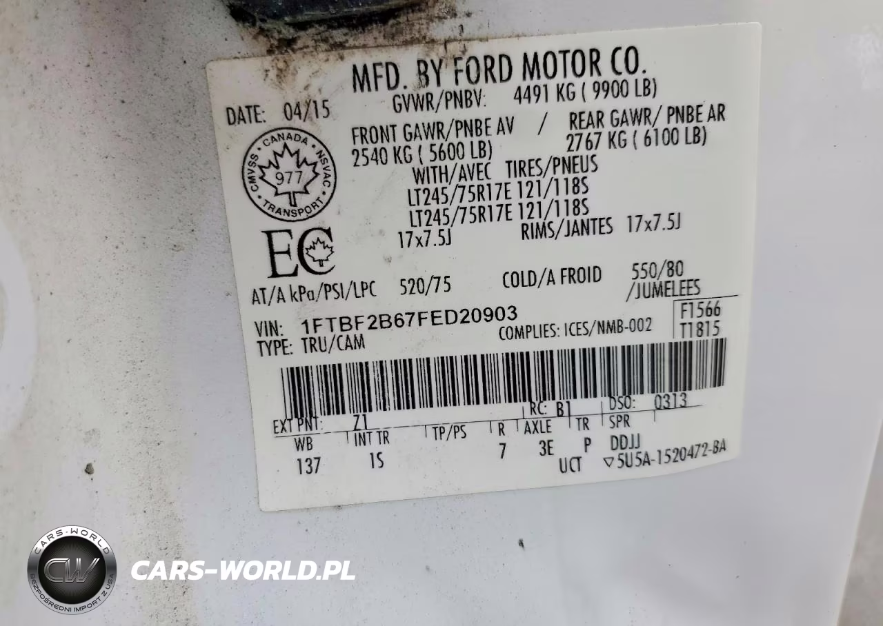 2015 Ford F250 Super Duty VIN:1FTBF2B67FED20903 - 12