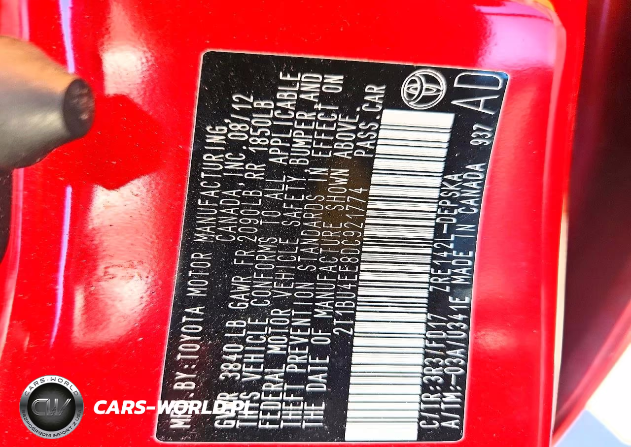 2013 Toyota Corolla S VIN:2T1BU4EE8DC921774 - 12