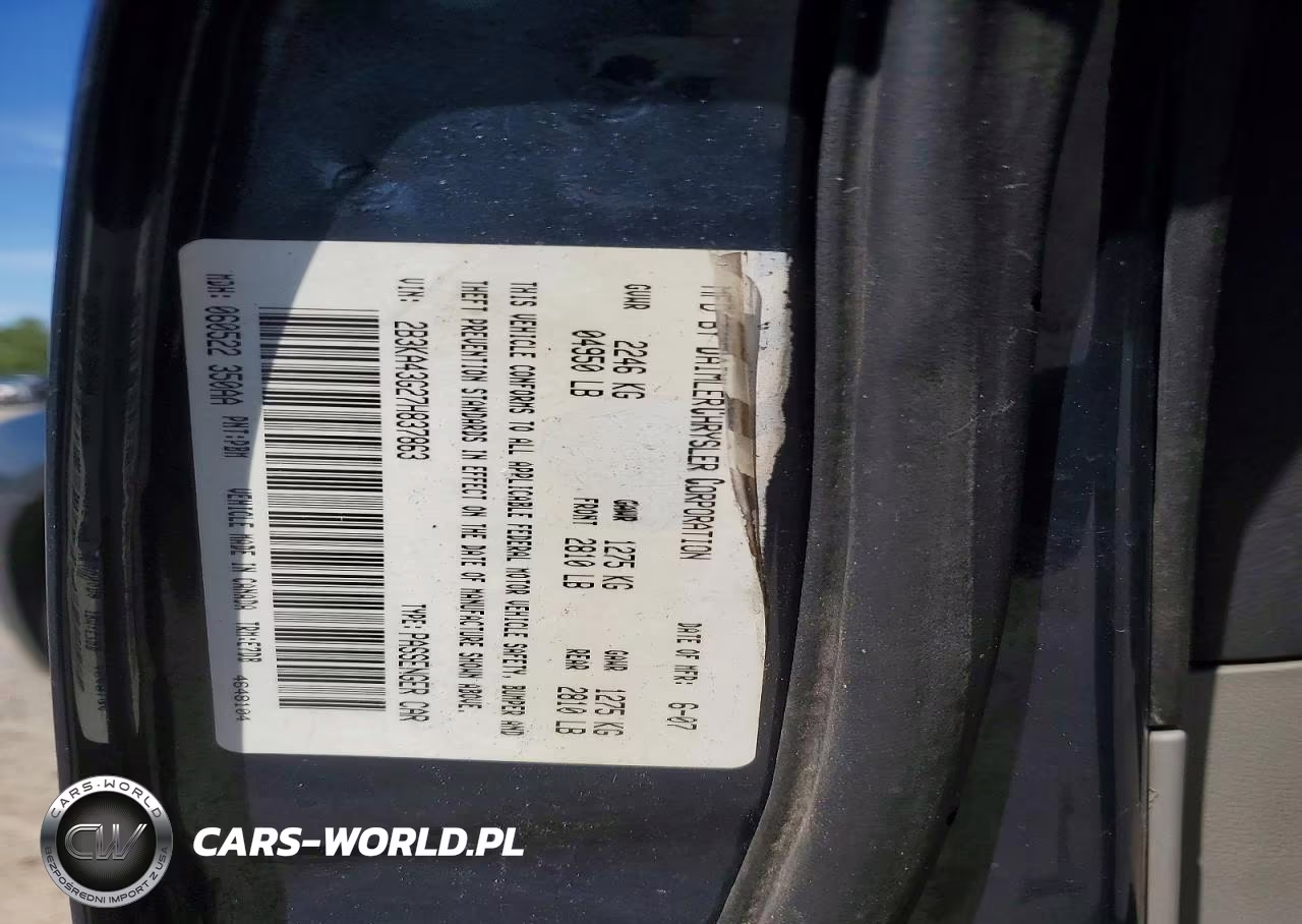 2007 Dodge Charger Se VIN:2B3KA43G27H837863 - 12
