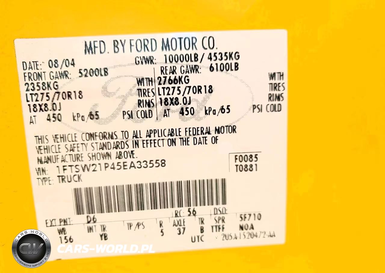 2005 Ford F250 Super Duty VIN:1FTSW21P45EA33558 - 12