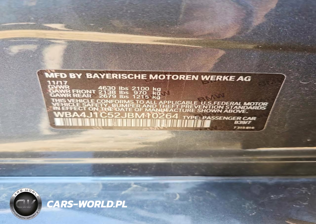 2018 BMW 430I Gran Coupe VIN:WBA4J1C52JBM10264 - 12