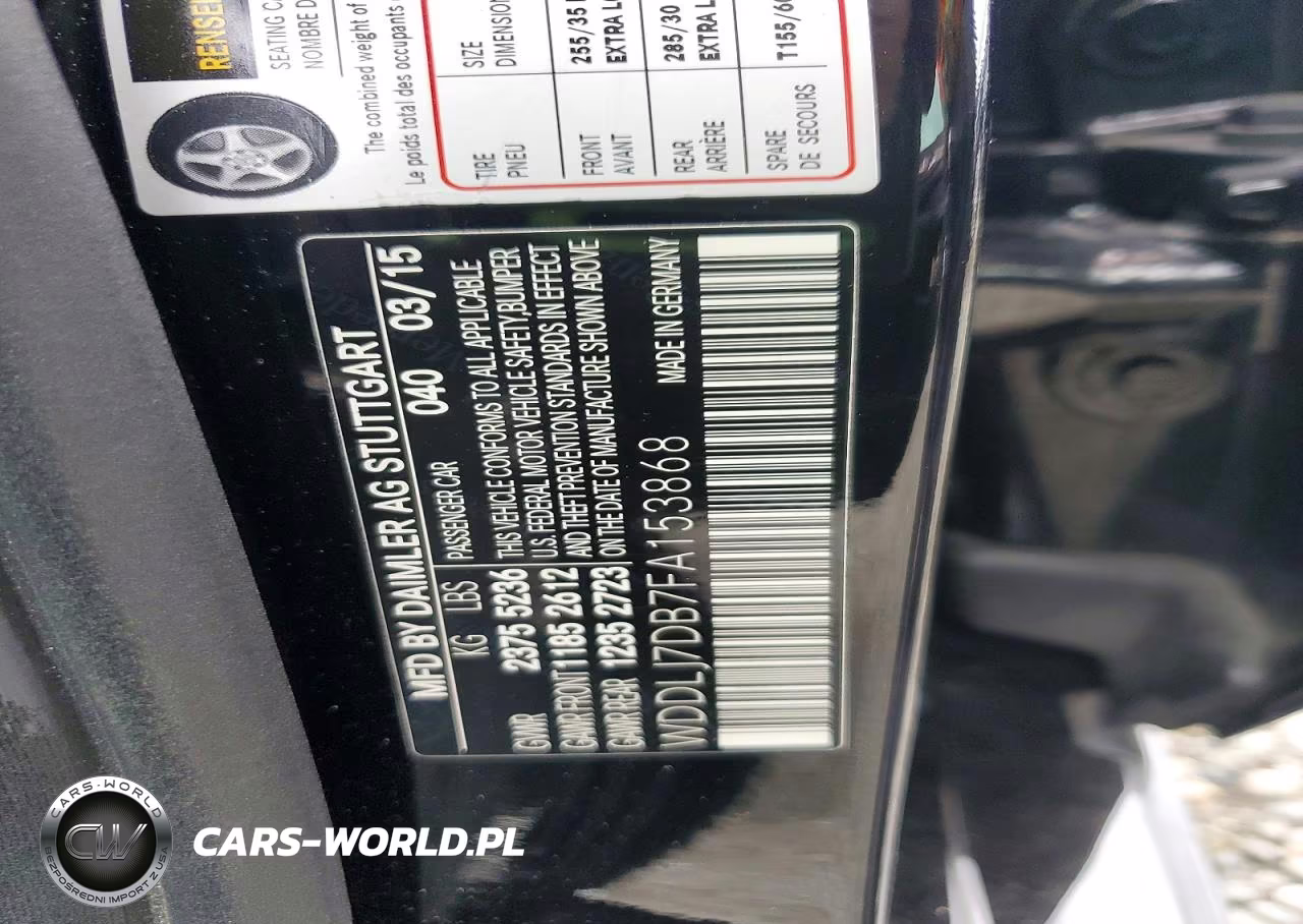 2015 Mercedes-Benz Cls 550 VIN:WDDLJ7DB7FA153868 - 12
