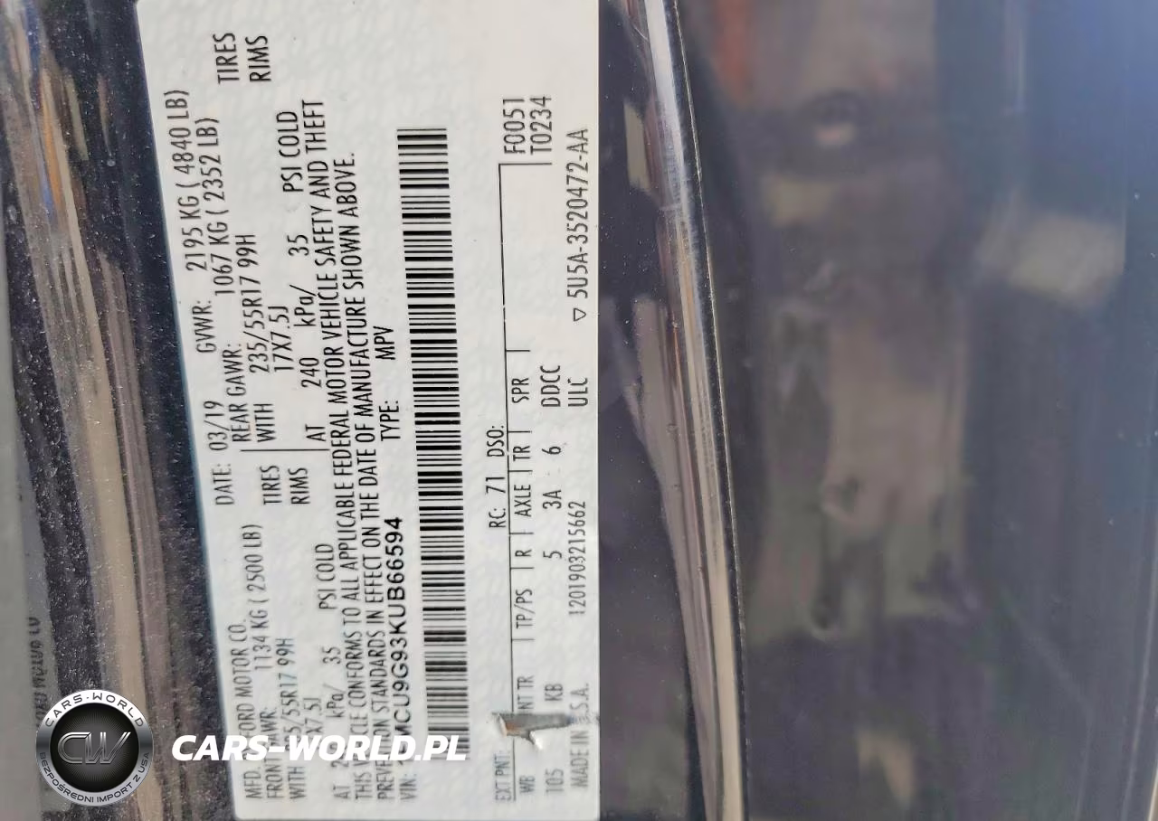 2019 Ford Escape Se VIN:1FMCU9G93KUB66594 - 12